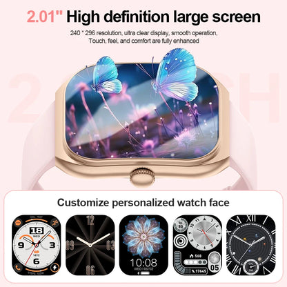 LIGE 2025 Smart Watch For Android IOS Phone 2.01" 3D Curved Screen Bluetooth Call Blood Oxygen Heart Rate Smart Watch Women Men