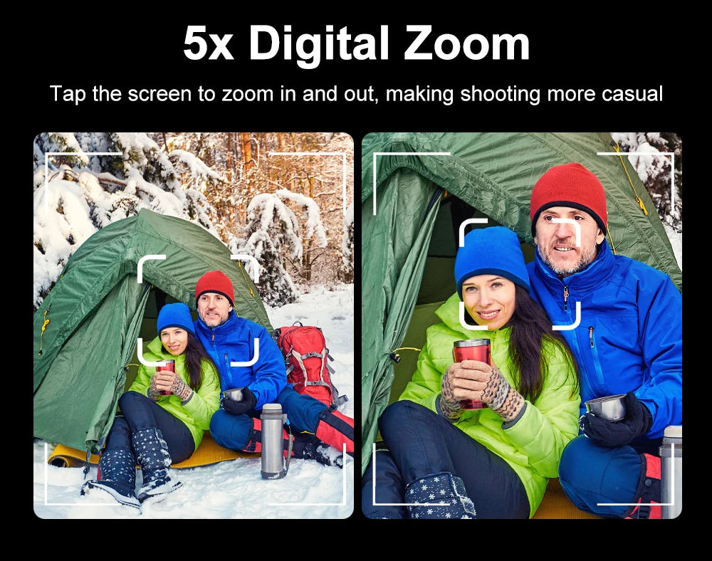 5K Action Camera 2.0'' Touch Screen 170° 30M Waterproof 5X Zoom WiFi Sport Camera With 2 in 1 Remote Control