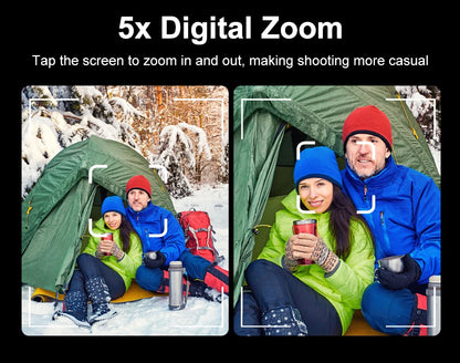 5K Action Camera 2.0'' Touch Screen 170° 30M Waterproof 5X Zoom WiFi Sport Camera With 2 in 1 Remote Control