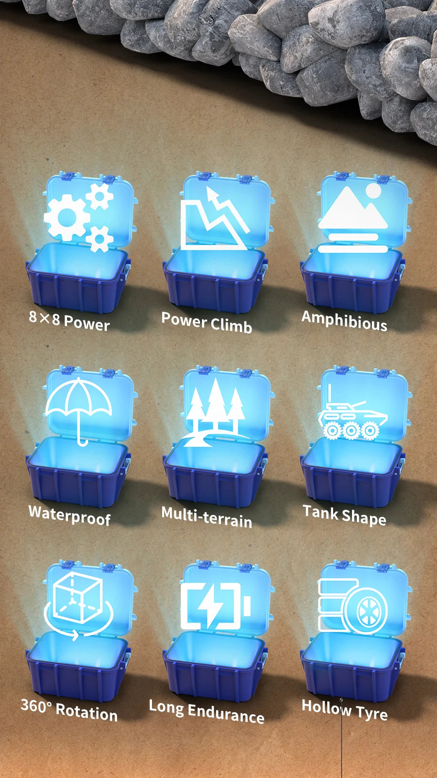 Large Rc Tank Buggy Car 1/32 Radio Control Car Remote Control Truck Amphibious Armored Vehicle 8WD Electric Model Toys for Boys