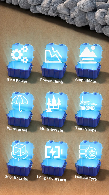 Large Rc Tank Buggy Car 1/32 Radio Control Car Remote Control Truck Amphibious Armored Vehicle 8WD Electric Model Toys for Boys