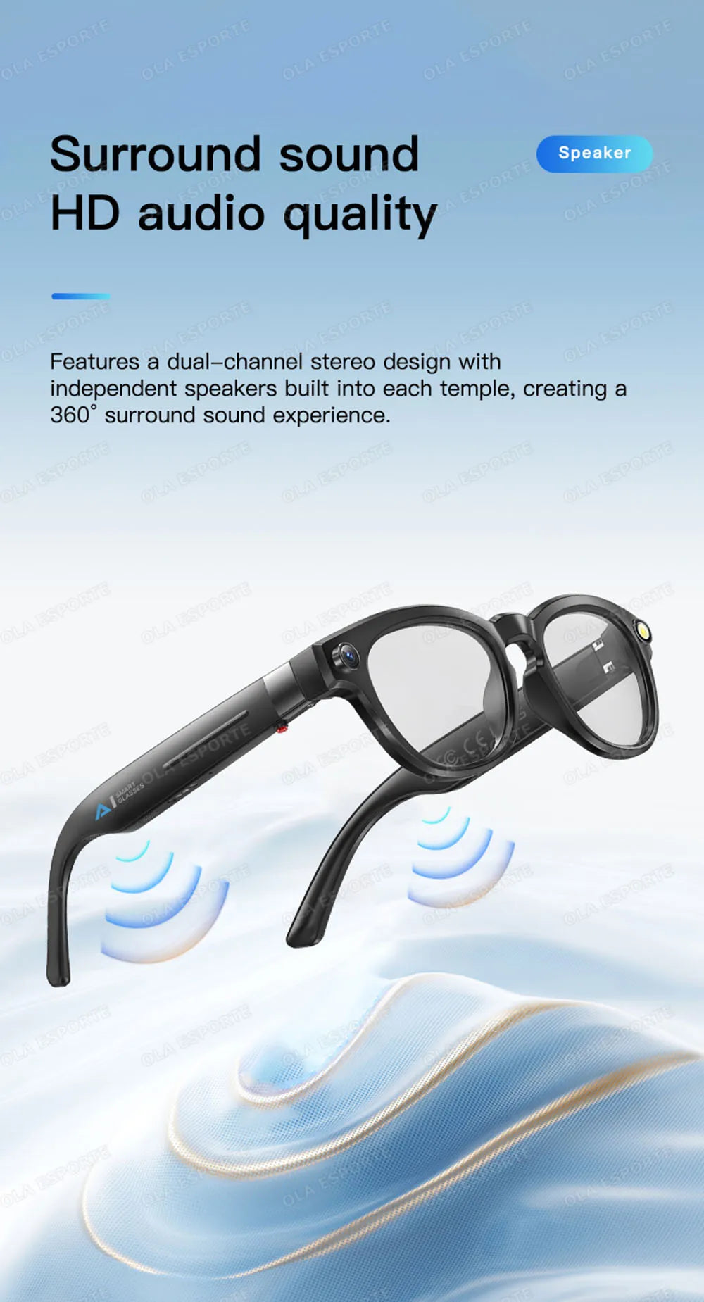 New Smart Glasses 2025 Recording Videos 800W Camera AI Photo Recognition Answer Translation Charging Lens BT Music Smartglasses
