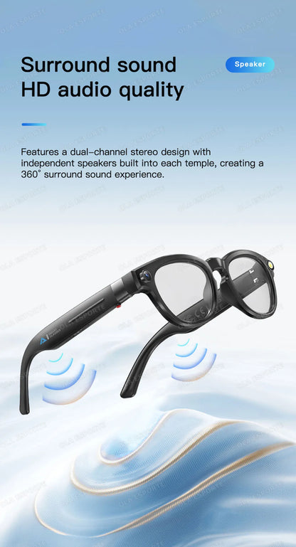 New Smart Glasses 2025 Recording Videos 800W Camera AI Photo Recognition Answer Translation Charging Lens BT Music Smartglasses