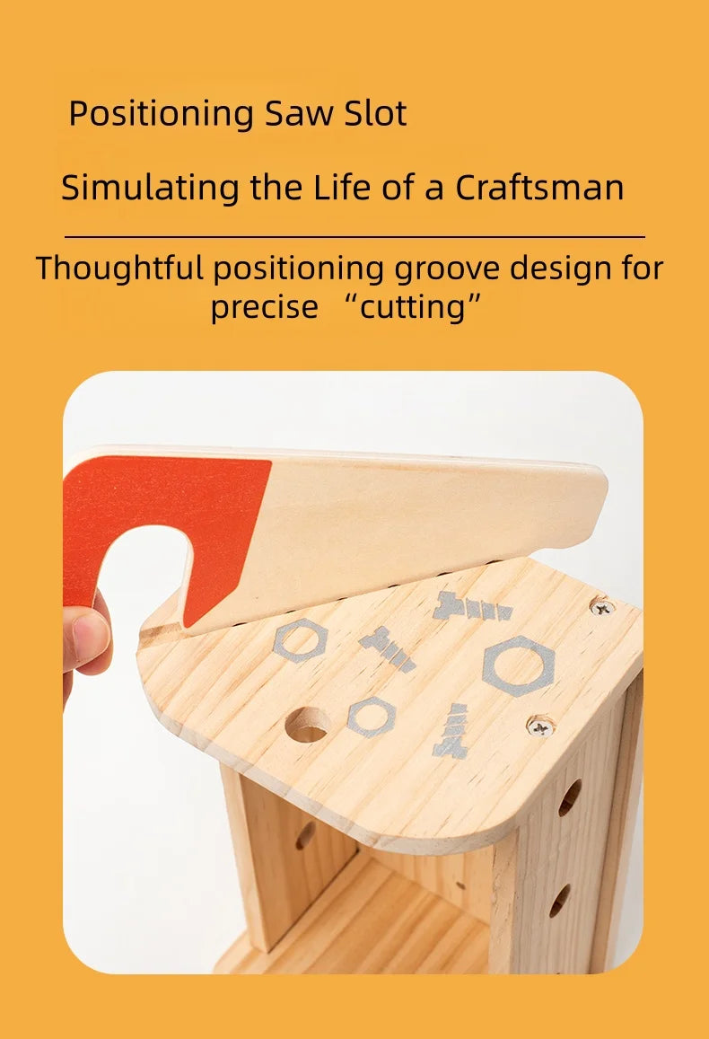 Wooden Tool Toy Set Includes a variety of tools like hammers and wrenches Kids can pretend to be little craftsmen and have a bla