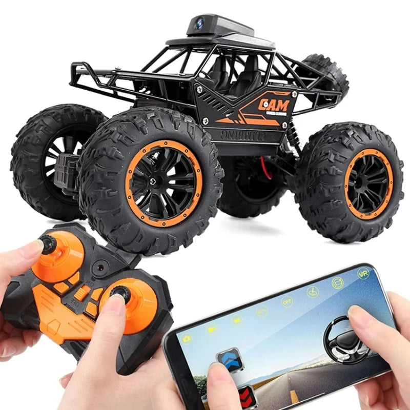1:18 RC Car APP Controlled Remote Control Car Off Road Truck 4WD with HD Camera Rock RC Crawler Trator Toys Child Gifts