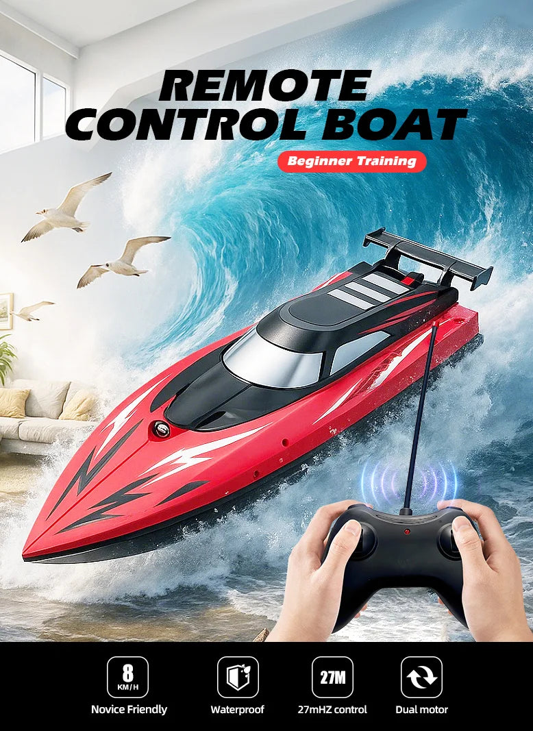 High Speed Remote Control Boat | Dual Motor Waterproof - Boy Toys