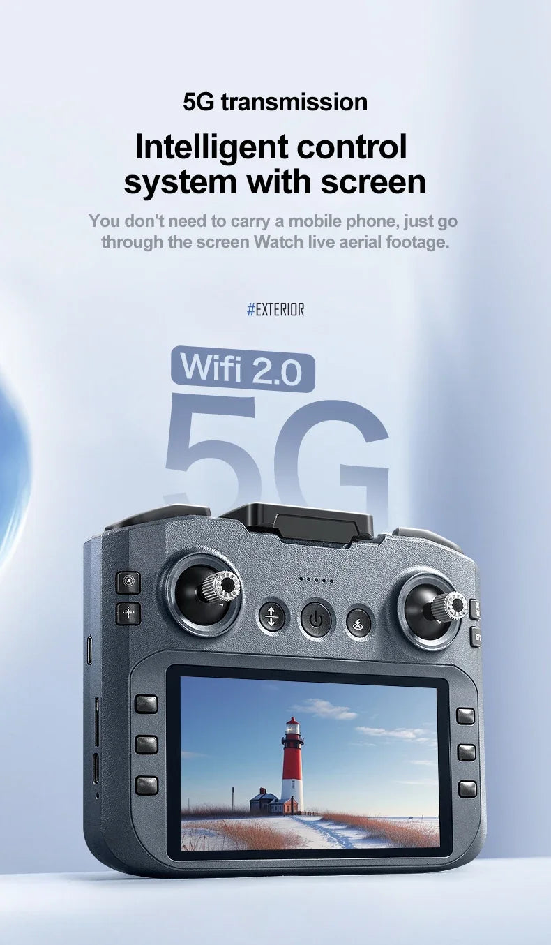 SHOU601PROMAX With Screen GPS Drone Aerial 8K HD Professional Quadcopter Obstacle Avoidance Brushless Remote Control Aircraft