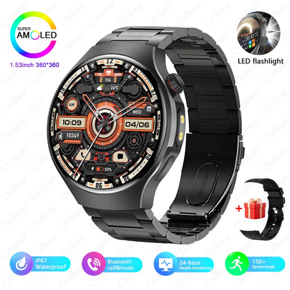 For Huawei New Smartwatch Men GPS Sports Fitness Waterproof Watch Flashlight 100 + Sports Mode Bluetooth Call Smart Watch