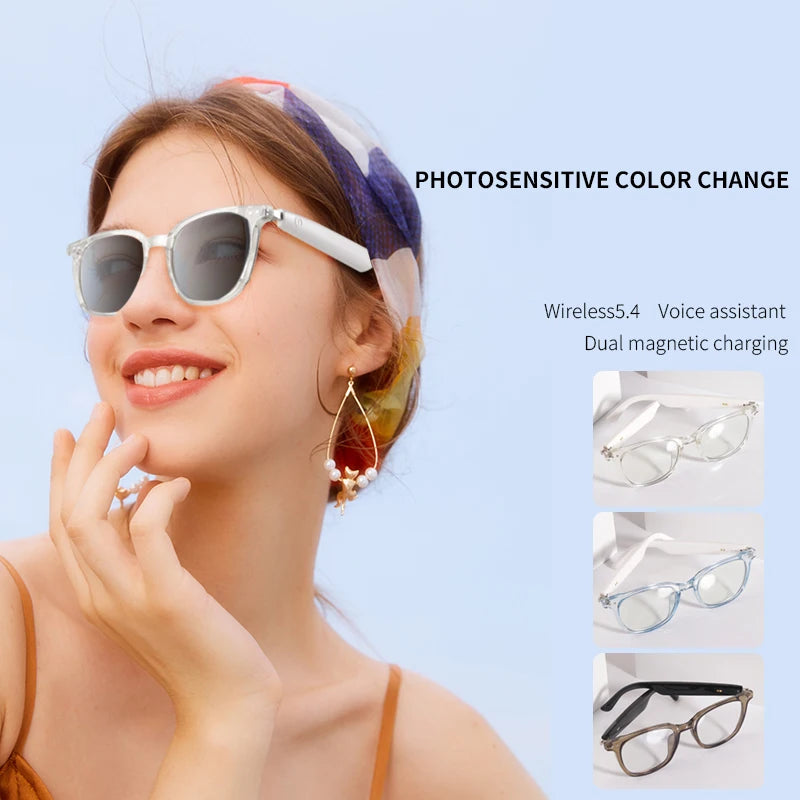 Smart glasses new color-changing lenses multifunctional sunglasses transparent anti-blue light eye protection for men and women