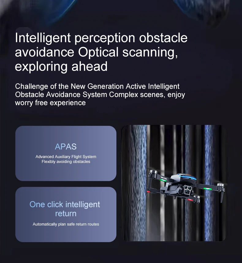 S2 Drone 8k Professional Hd Dual Camera Obstacle Avoidance Foldable Quadcopter Drone With Screen Remote Control New