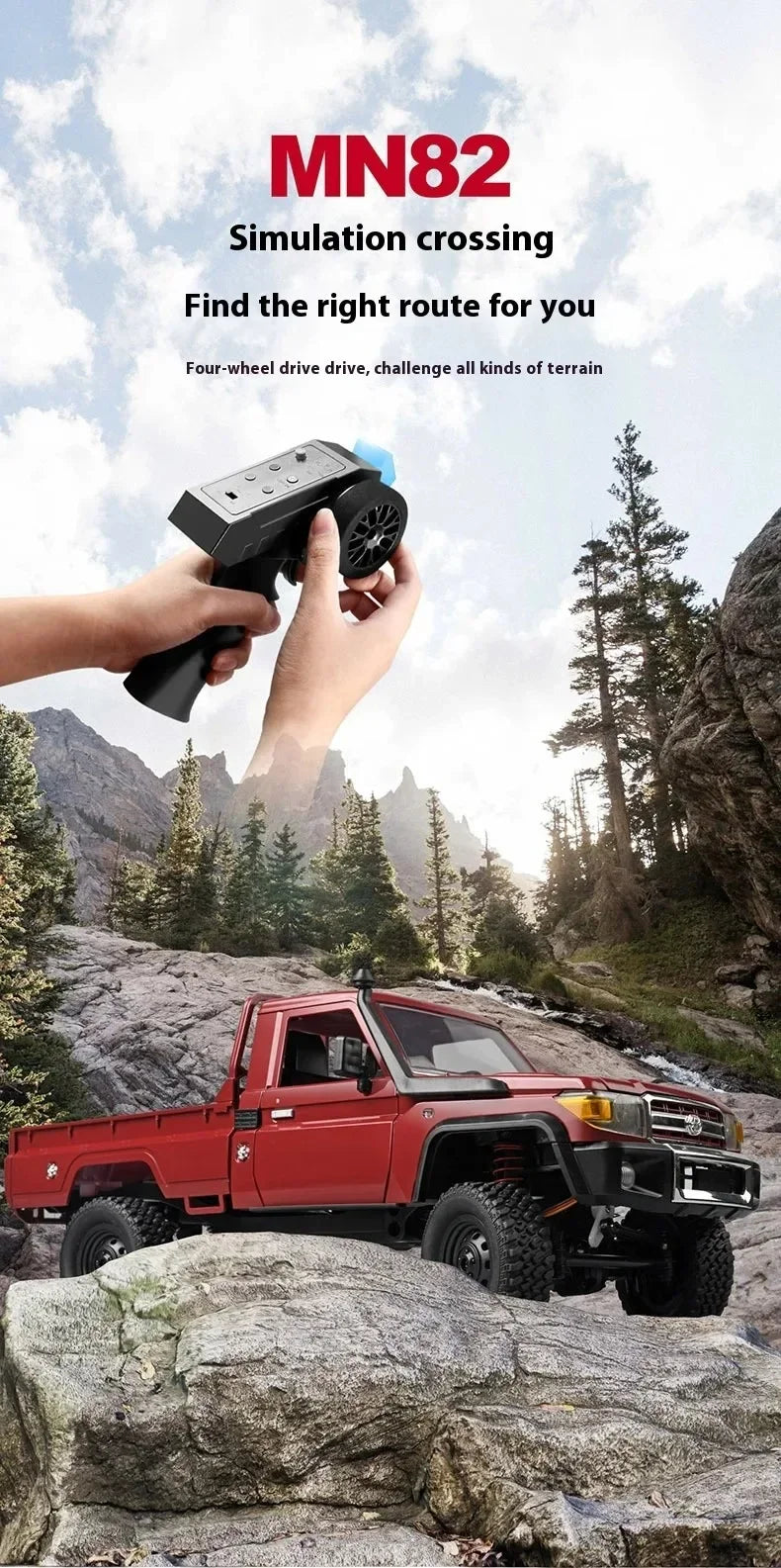 MN MODEL 1/12 4WD Remote Control Diving Off-road Car Climbing Truck All Terrain Vehicle Rock Crawler Wading Pickup Toy for Adult