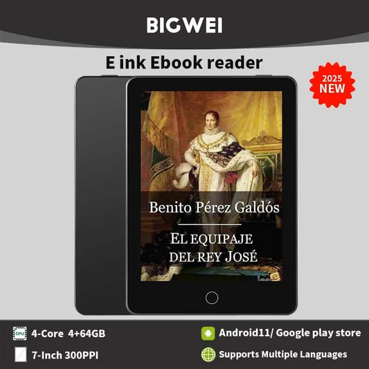 BIGWEI X7Pro 6''Eink Screen Ebook Reader Electronic Epaper Books Notebook E-Ink Display E-book Ereader Tablet Support Kindle APP