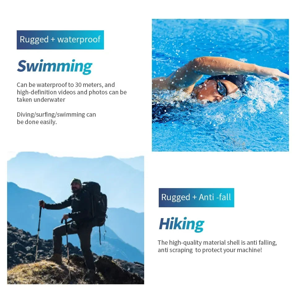 NEW 5K Outdoor Sports Camera 270°Pocket Action Body Cam Helmet Motorcycle Bike Mini Filming Video Recorder Diving Shooting