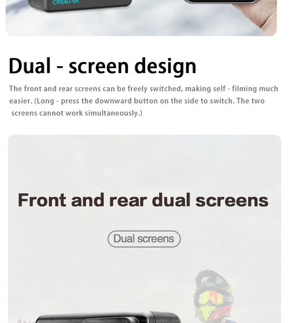 CERASTES Action Camera 5K 4K 60FPS WiFi Anti-shake Dual Screen 170° Wide Angle 30m Waterproof Sport Camera with Remote Control