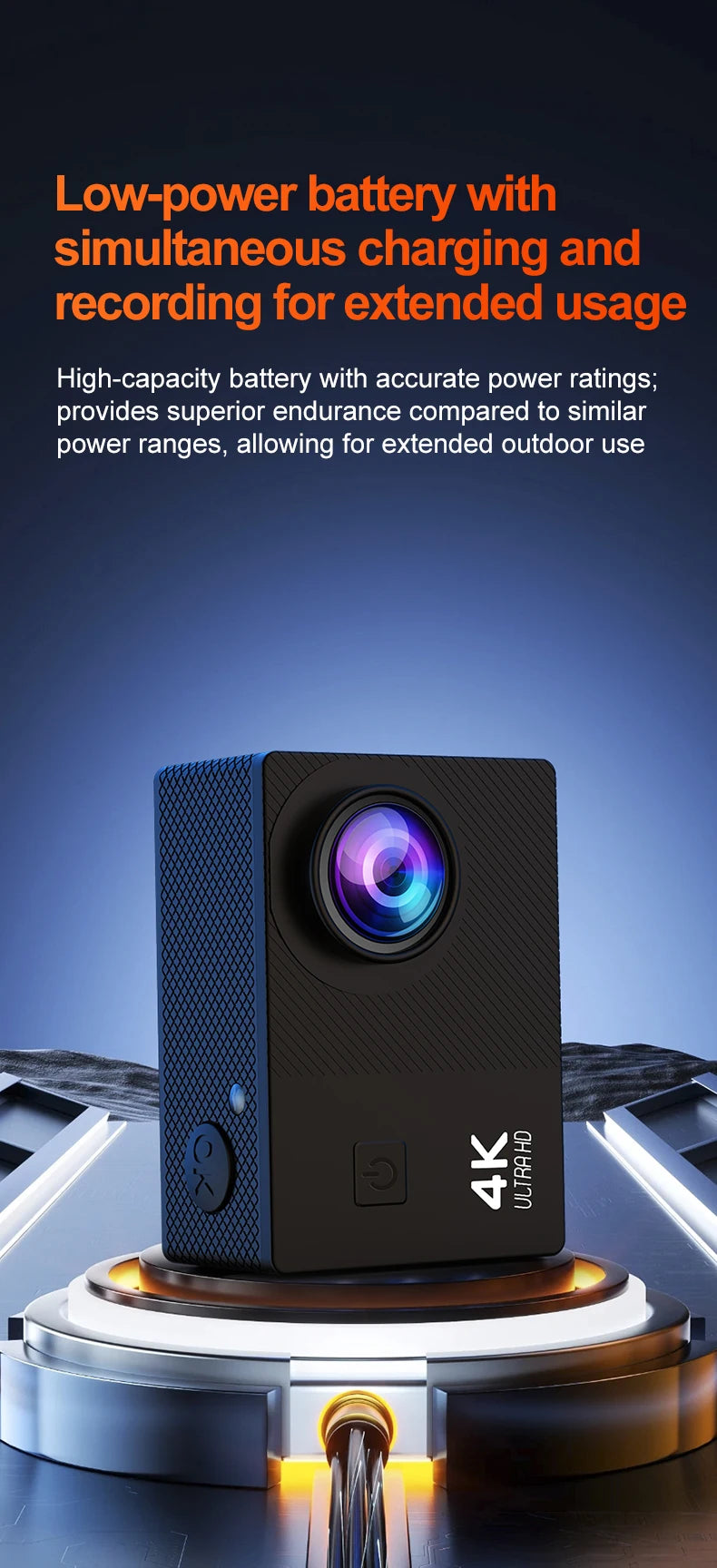 4K Action Camera 1080P 30FPS 170° Wide Angle Lens Outdoor Diving And Riding Sports Camera Ultra HD Pixels Sports Camera