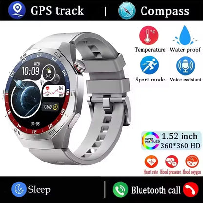 2025 New Smart Watch Men AMOLED Screen GPS Motion trajectory Heart Rate Bluetooth Calls SmartWatch Waterproof