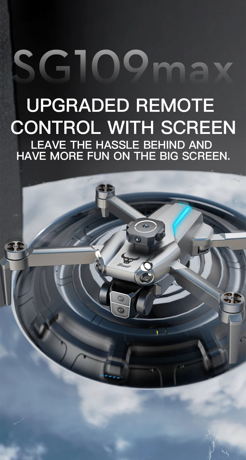 Professional SG109 MAX GPS Drone 8K Camera Aerial FPV Brush Avoiding Obstacle with Large Screen Remote Control Folding Dron