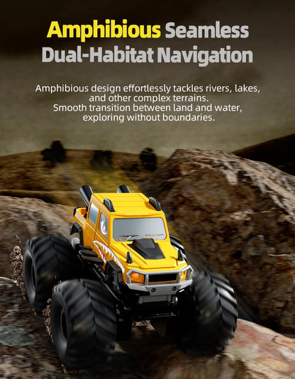 KBDFA Q215 Amphibious RC Car 2.4G 4WD Remote Control Truck Climbing Off Road Waterproof Armored Vehicles Kid Toys Gift