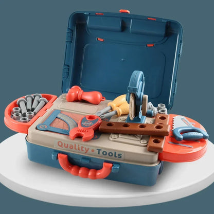 New Gifts 3-in-1 Kids' Toolbox Engineer Simulation Repair Tools Pretend Toy Set with Drill Screwdriver Tool Kit Play Toy Box