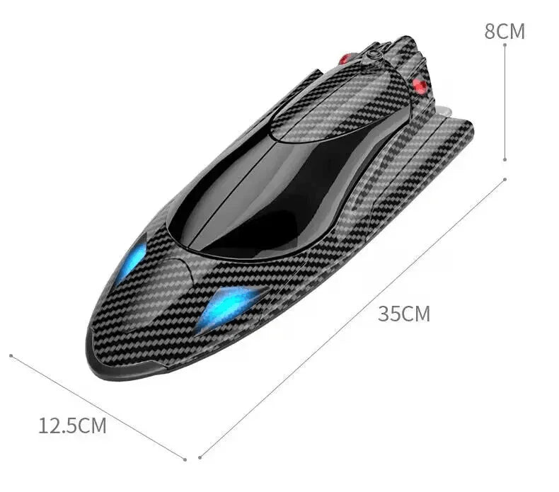 Remote Control Off-Road Boat Model Eddy Current Jet high-Speed Remote Control Speedboat 15-20km/hH156 with Lights Off-Road Speed
