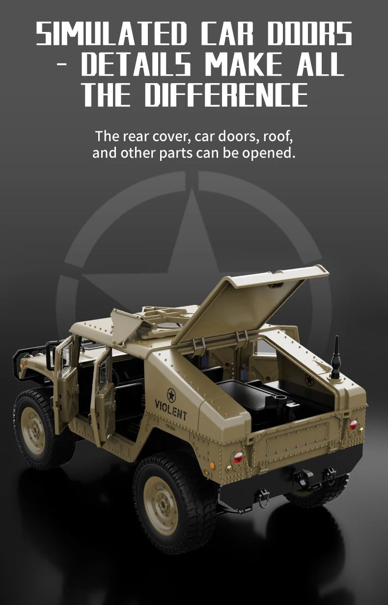 JJRC C8835 RC Car Simulation 4x4 All-terrain 2.4G Remote Control Car Off-road Climbing Electric Truck with LED Light RC Toy Gift