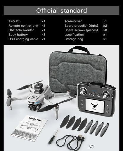 SG901MAX GPS Drone 8K Professional HD Dual Camera 5G WIFI With Screen 360°Obstacle Avoidance Brushless Foldable Quadcopter Drone