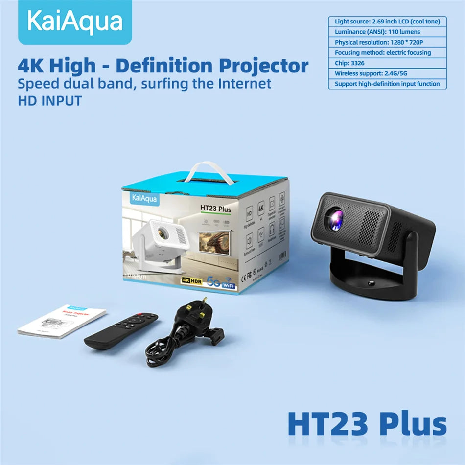 2025 Hot Projector 650 ANSI Android 13 Portable 4K Native Wifi 6 Bluetooth 5.2 1080P Auto Keystone Correction Home Projectors