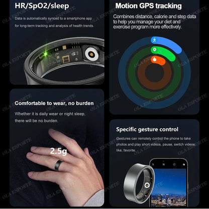 Smart Ring For Women 5ATM&IP68 Waterproof Rings Man Health Monitoring Heart Rate Sleep Monitor Sport Tracker Smartring 2025 New