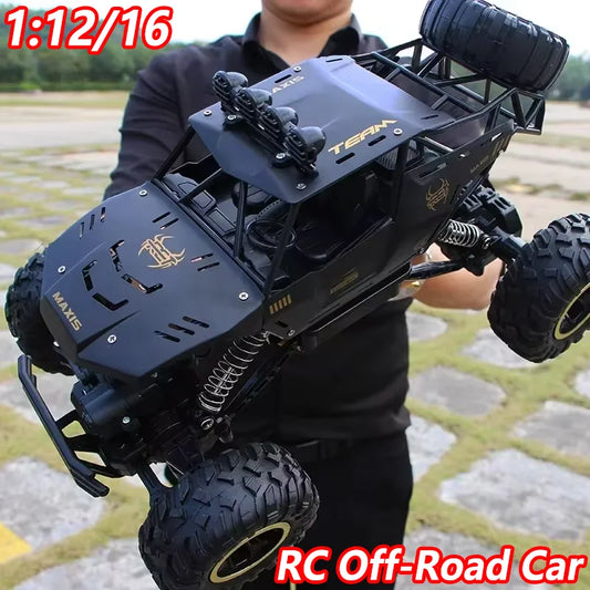 New RC Cars Remote Control Car 1:12/16 Off Road Monster Truck Metal Shell LED Headlights 4WD All Terrain Hobby RC Car Toys Gifts