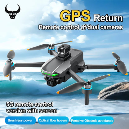 SHOU601PROMAX With Screen GPS Drone Aerial 8K HD Professional Quadcopter Obstacle Avoidance Brushless Remote Control Aircraft