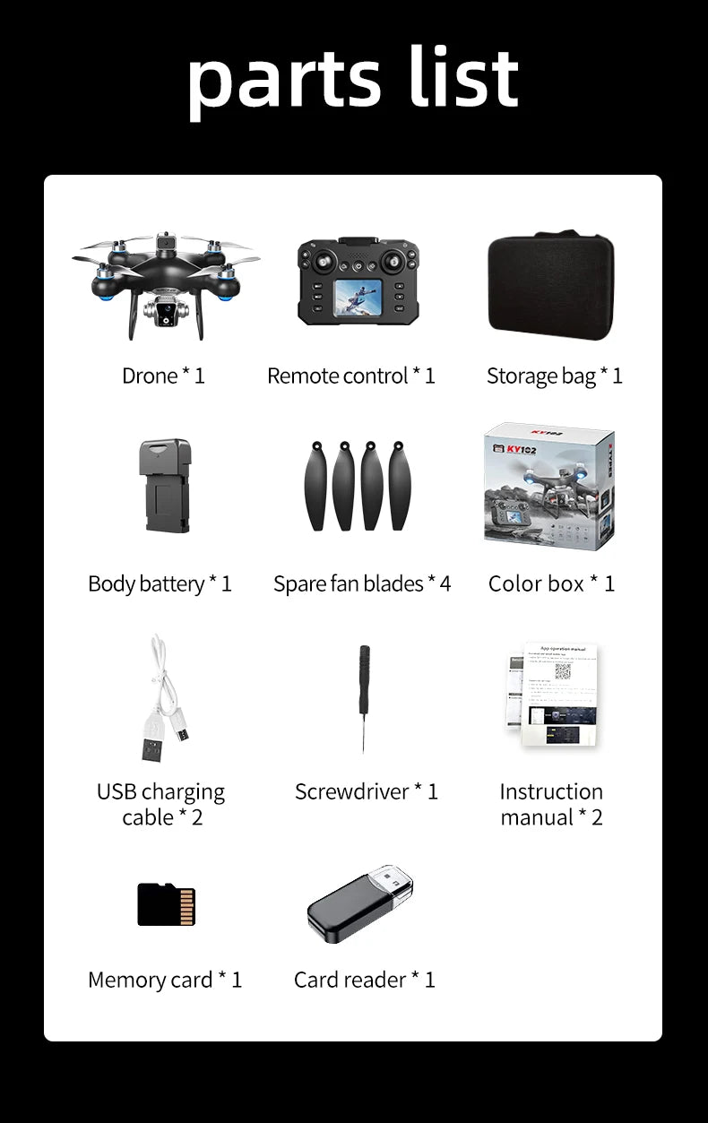 KY102 Drone 4K Remote Control Wizard with Screen Brushless Motor Optical Streaming Electric Lens HD Aerial Photography rc dron