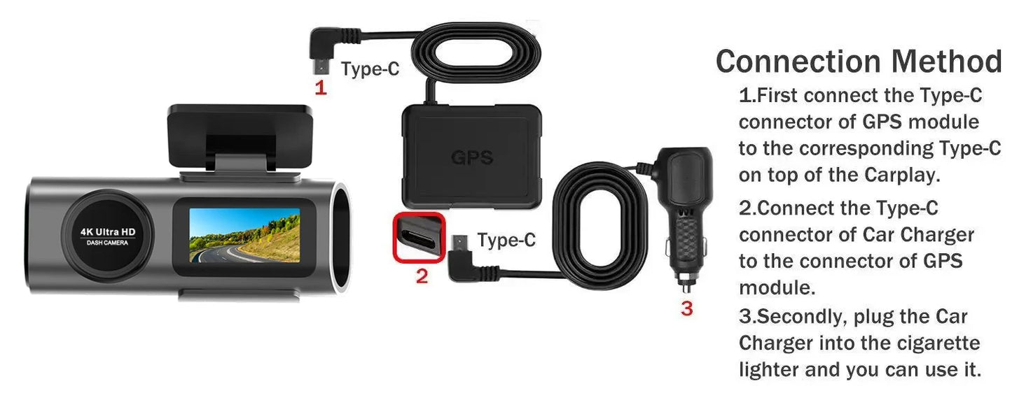 Dash Cam Cars 4K Front and Rear Camera Car Dvr WIFI GPS Car Camera for Vehicle Video Recorder Rear View Camera Parking Monitor