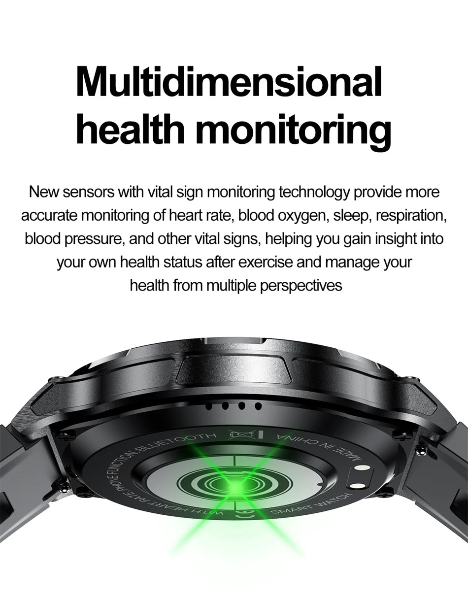 For Xiaomi New Smart Watch Men With LED Lights Outdoor GPS Motion Track Compass Waterproof Sports Watch Bluetooth Call 2024 New