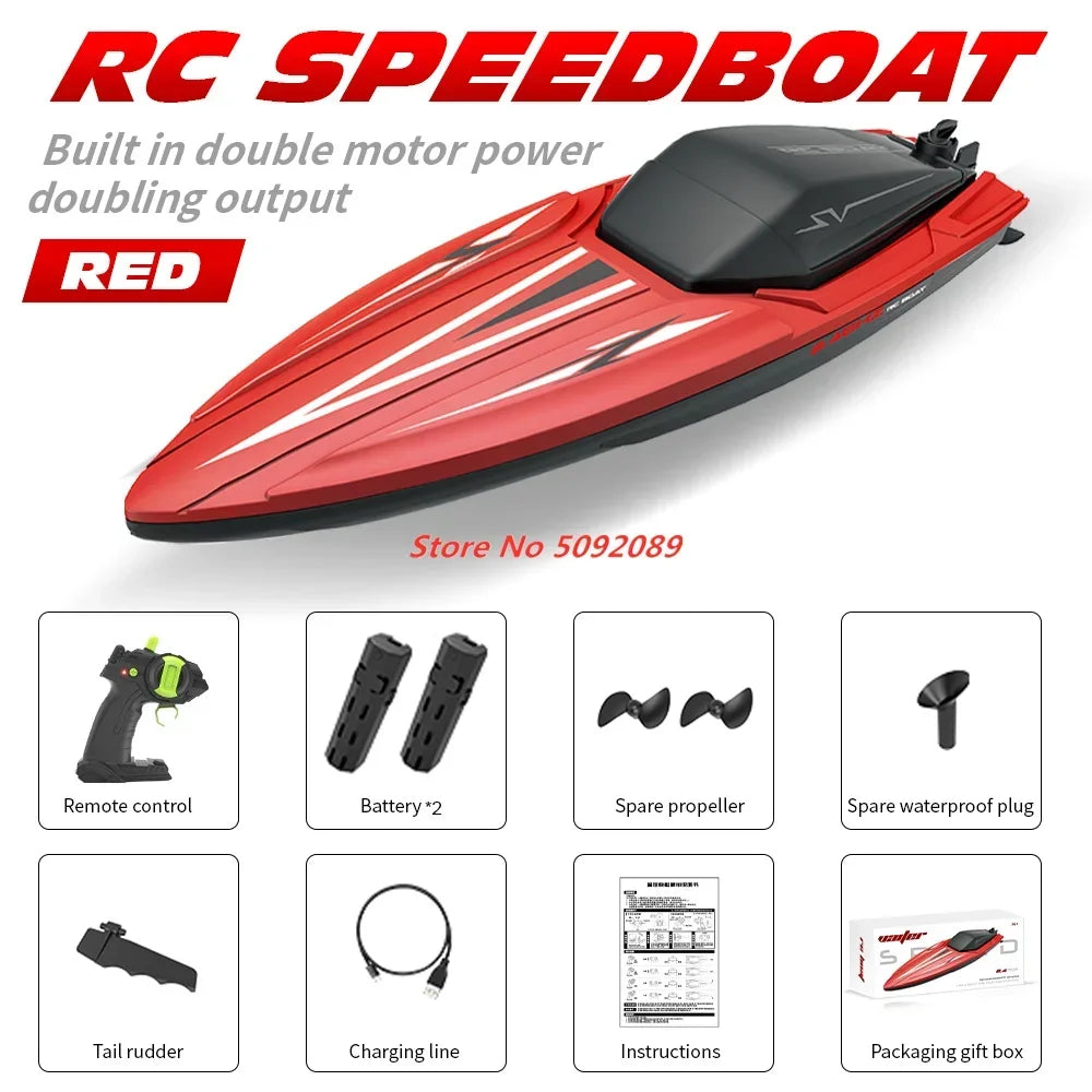 35CM Large RC Racing Boat Radio Control SpeedBoat 30Mins Driving RC Ship Boat Waterproof Toy Summer Water Boy Kid Gifts RC Toys
