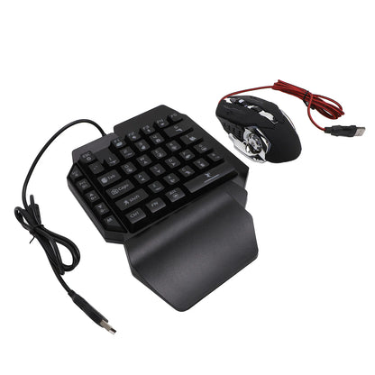 Mobile Game Combo Pack Bluetooth Connection Single Hand Keyboard Mouse Combo Responsive with Adjustable Phone Holder for Gaming