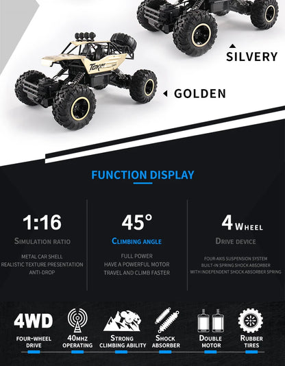 Oike RC Car Remote Control Climbing Vehicle Outdoor All Terrain Off-road Trucks 4WD Racing Drift Cars Toy Gift for Kids Adults