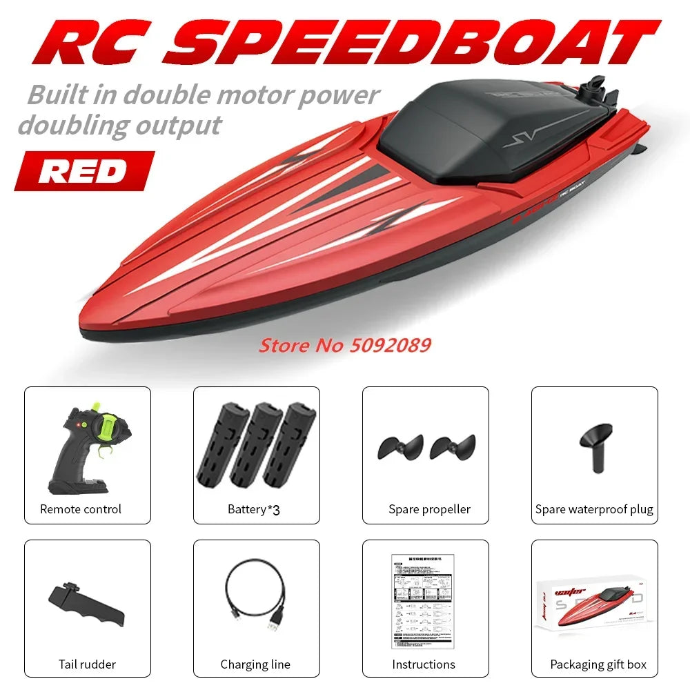 35CM Large RC Racing Boat Radio Control SpeedBoat 30Mins Driving RC Ship Boat Waterproof Toy Summer Water Boy Kid Gifts RC Toys