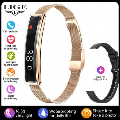 LIGE New Sport Fitness Tracker Smart Band Bracelet Heart Rate Blood Oxygen Sleep Monitor Pedometer Call Reminder Smartwatch 2025