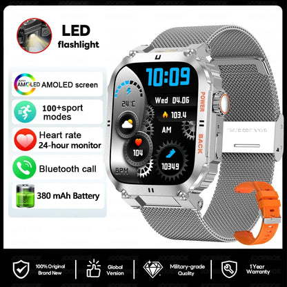 Men's Outdoor Sports Bluetooth Call Smart Watch 1.91 Inch Full Screen Touch Flashlight 110+ Sport Mode Smartwatch 2025 New
