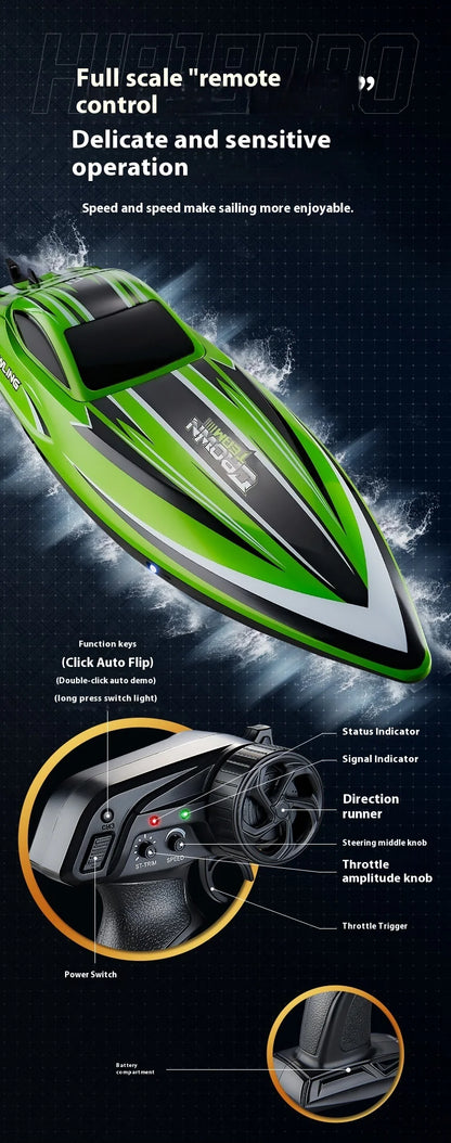 Hj818pro High-Speed Remote Control Boat 41cm Brushless Motor Competitive Boat High Horsepower Boat Model Children'S Water Toy