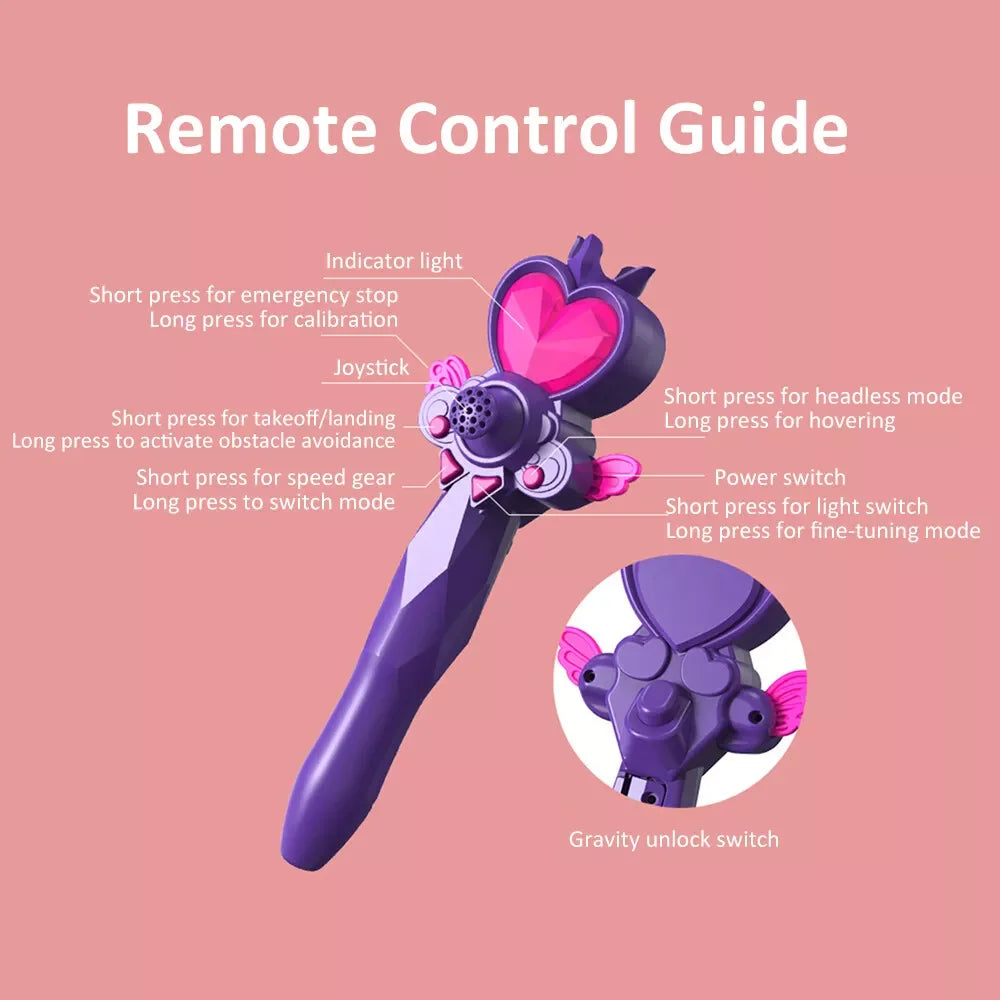 New V40 Glitter Butterfly Remote Control Aircraft 2.4GHz Gravity Sensing Mini Drone RC Quadcopter Children's Toy Gift