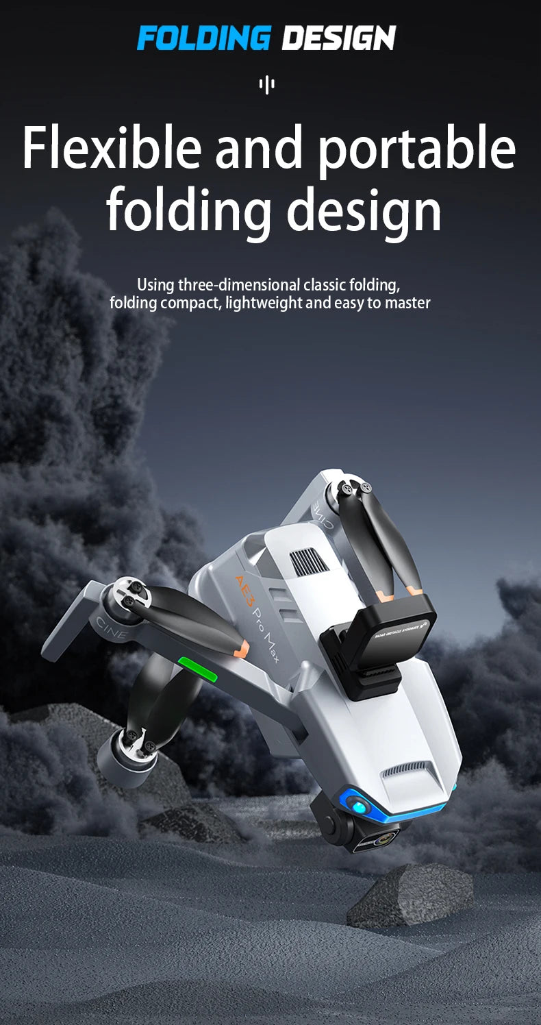 AE3 Pro Max Professional Drone With Screen 360° Obstacle Avoidance Brushless  8K Dual Camera 3-Axis Gimbal Quadcopter FPV dron