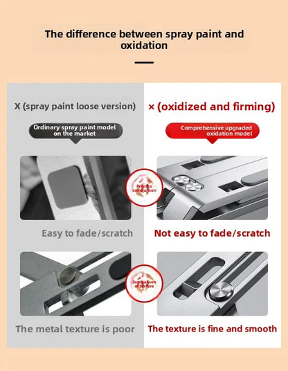 Computer stand, notebook folding, heat dissipation, aluminum alloy bracket, portable storage, lifting laptop stand