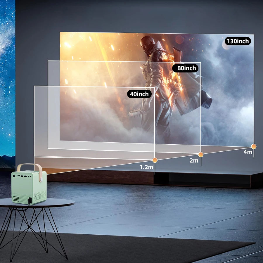 4K Ultra HD Projector, Built in Android System, 5G WiFi Connection to Phone Screen Projection, Compact and Portable, Suitable fo