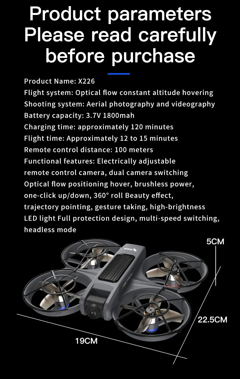 Xiaomi X226 VR mini Drone 8K Aerial HD Dual Camera Intelligent Obastacle Avoidance 5G WIFI  Brushless Motor GPS Exclusive VR UAV