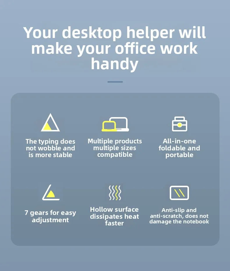 Computer stand, notebook folding, heat dissipation, aluminum alloy bracket, portable storage, lifting laptop stand