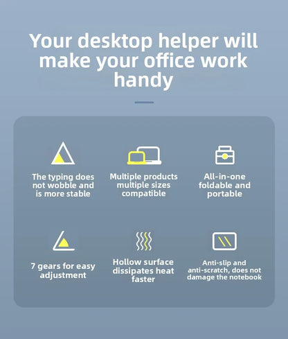 Computer stand, notebook folding, heat dissipation, aluminum alloy bracket, portable storage, lifting laptop stand