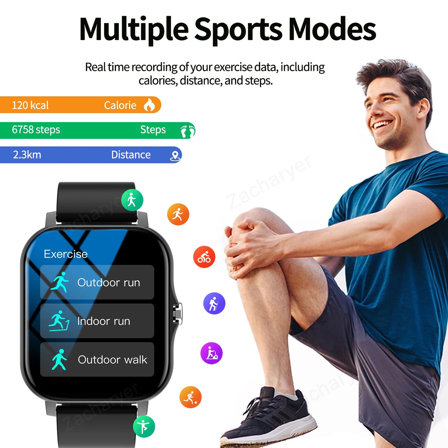 2025 Smart Watch, Sports Watch, Incoming Call Alert Multiple APP Alerts, Fashionable for Men and Women, iPhone/Andriod