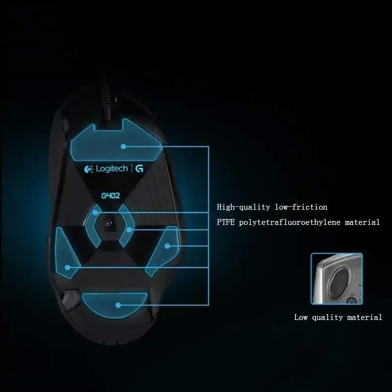 Logitech G402 Gaming Mouse with Adaptive Technology Ergonomic Contoured Shape for Casual And Professional Esports