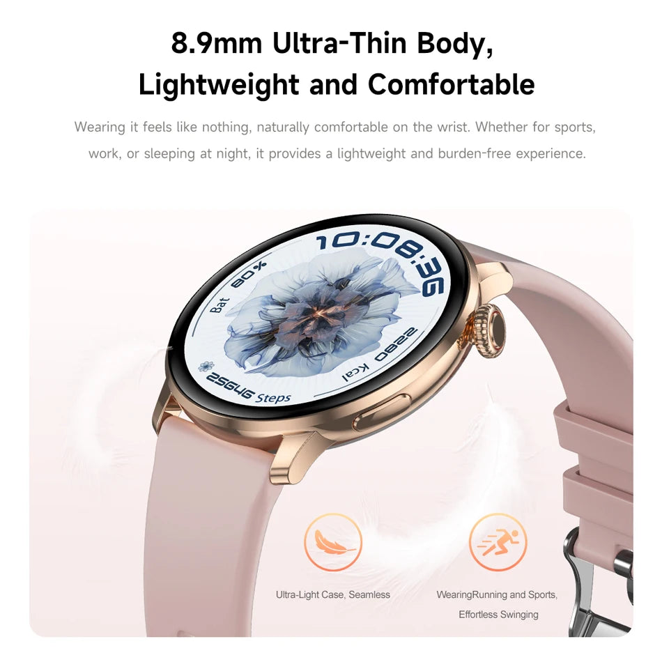 Fashion Women Bluetooth Call Smart Watch DIY Dial Health Monitoring Full Screen Touch Smartwatches 2025 New Android IOS